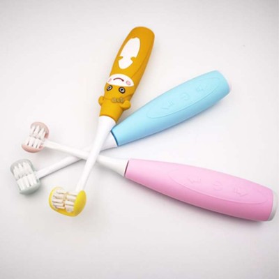 32000 VPM Three Sided Brush Heads Rechargeable Sonic Children Triple Bristle Electric Toothbrush Kids