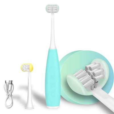 2021 3D Children Smart Tooth Brush Deep Cleaning Sonic Electric Triple Bristle Toothbrush Kids